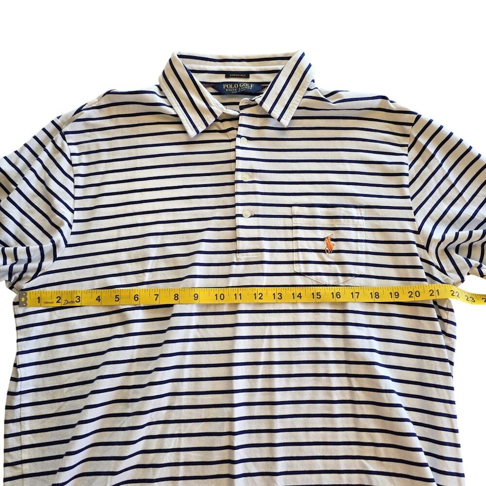 Polo Golf Ralph Lauren Mens Stretch Lisle Striped Polo Shirt L - Picture 6 of 7